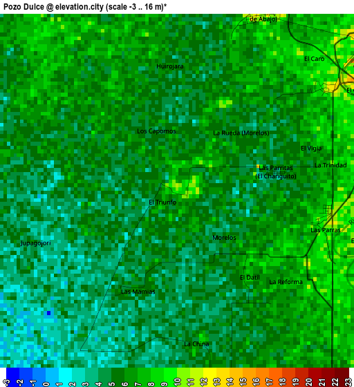 Pozo Dulce elevation map