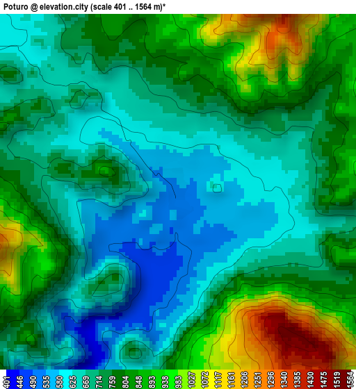 Poturo elevation map