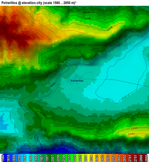 Potrerillos elevation map