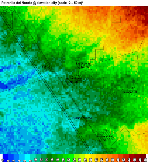 Potrerillo del Norote elevation map