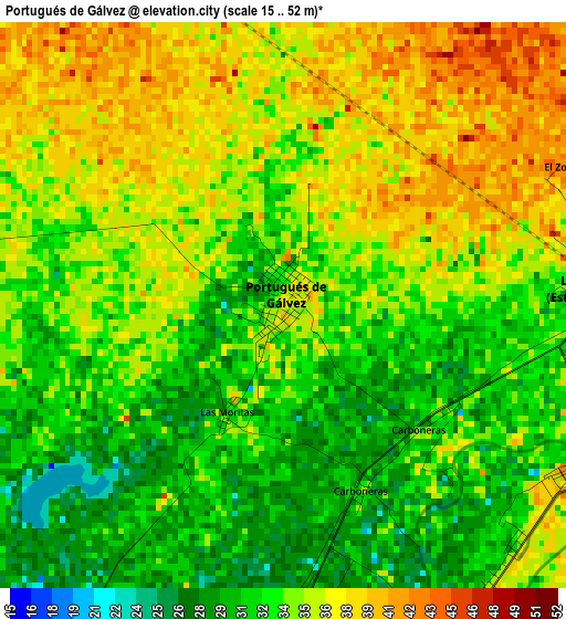 Portugués de Gálvez elevation map