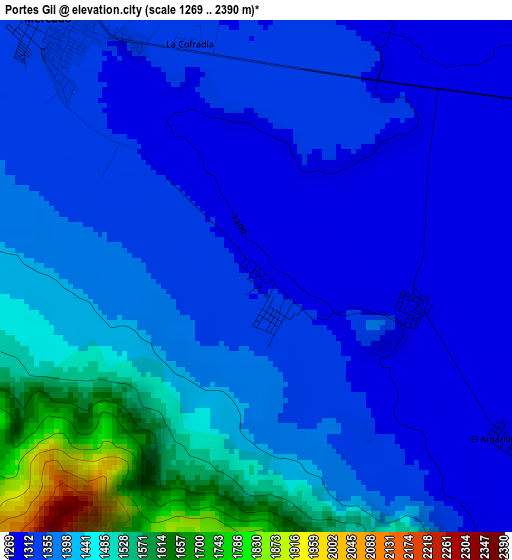 Portes Gil elevation map