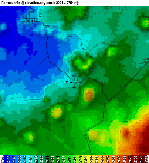 Pomacuarán elevation map