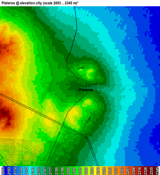 Plateros elevation map