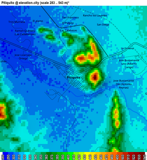 Pitiquito elevation map