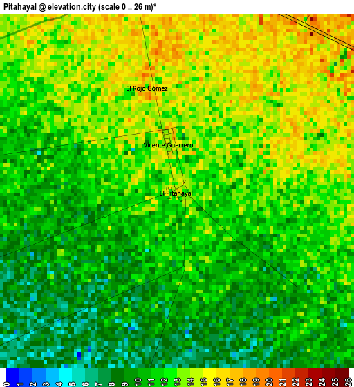 Pitahayal elevation map