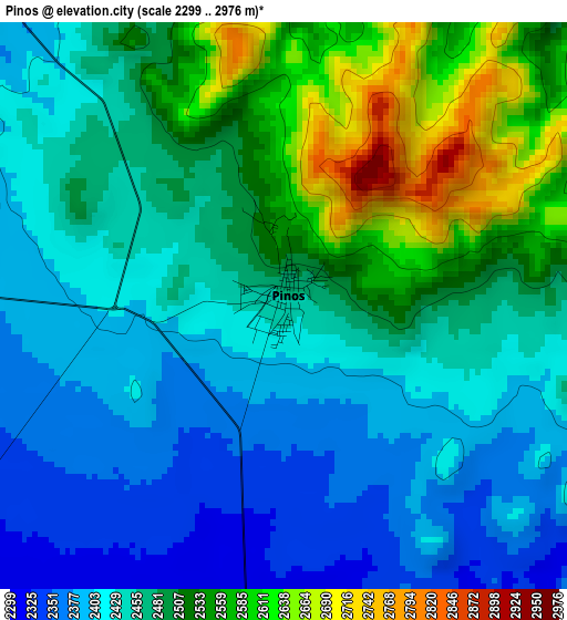 Pinos elevation map