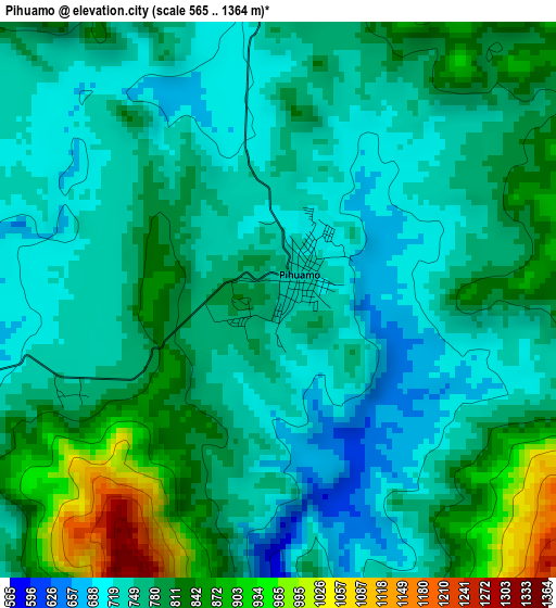 Pihuamo elevation map