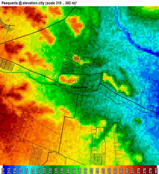 Pesquería elevation map