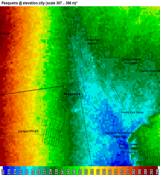 Pesqueira elevation map