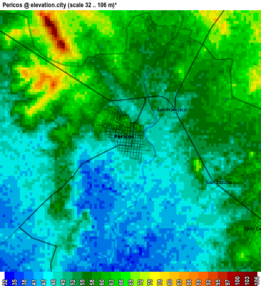 Pericos elevation map