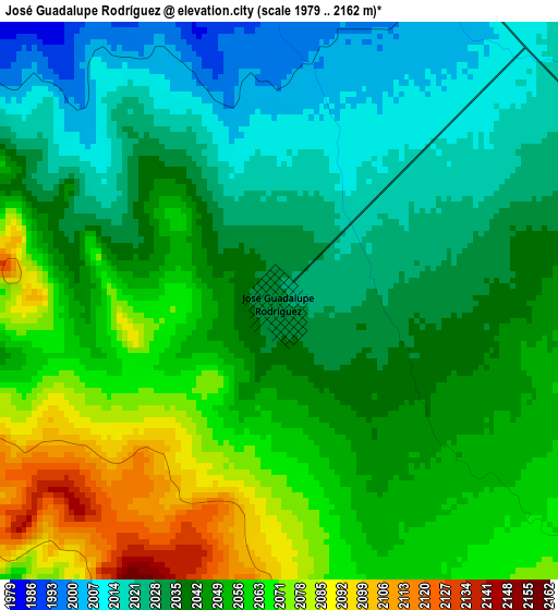 José Guadalupe Rodríguez elevation map