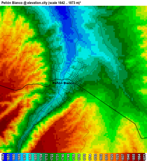 Peñón Blanco elevation map