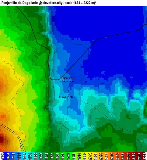 Penjamillo de Degollado elevation map