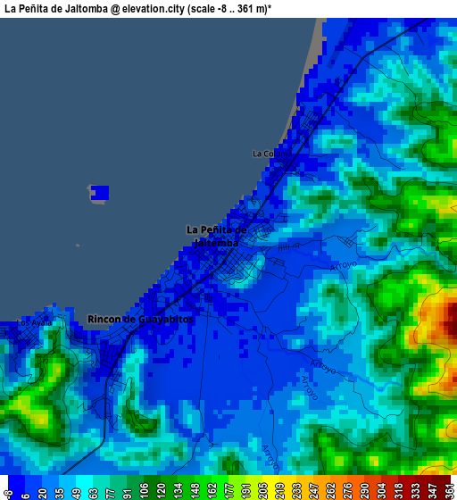 La Peñita de Jaltomba elevation map