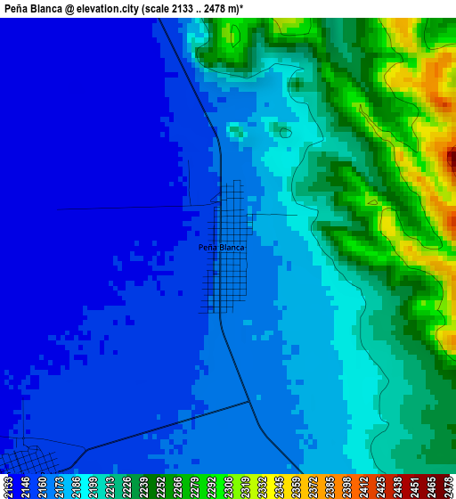 Peña Blanca elevation map