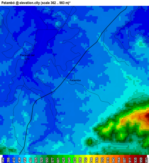 Patambó elevation map