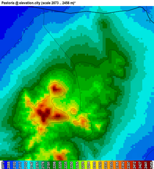 Pastoría elevation map