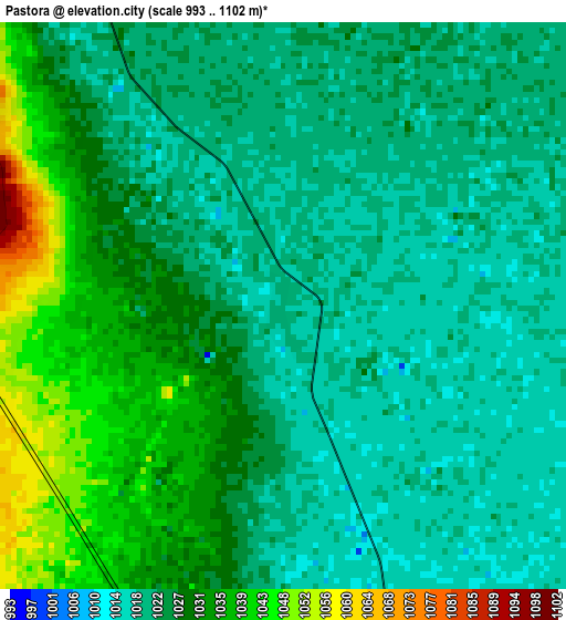 Pastora elevation map