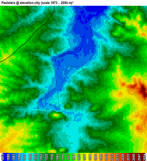 Pastelera elevation map