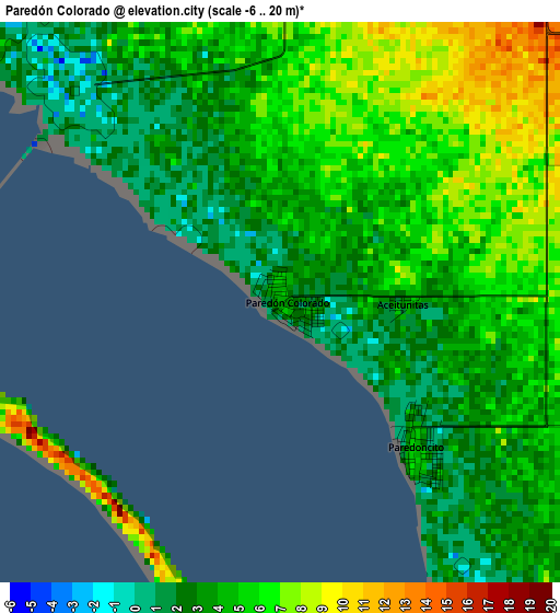 Paredón Colorado elevation map
