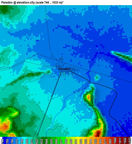 Paredón elevation map