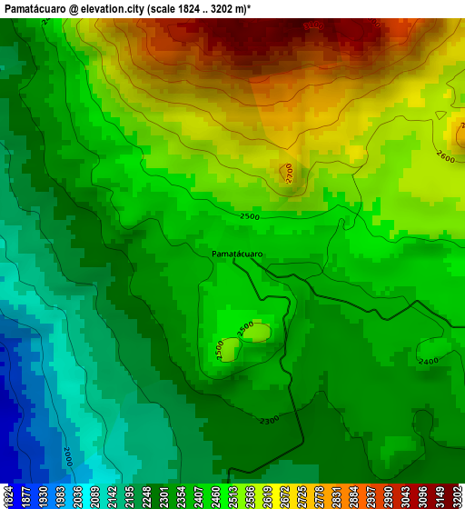 Pamatácuaro elevation map