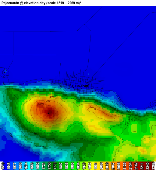 Pajacuarán elevation map