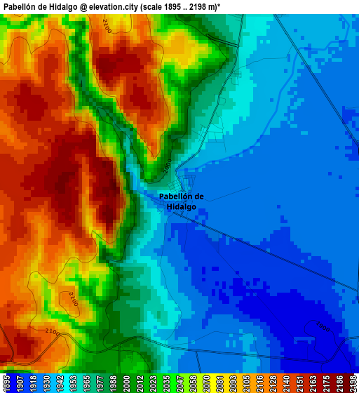 Pabellón de Hidalgo elevation map