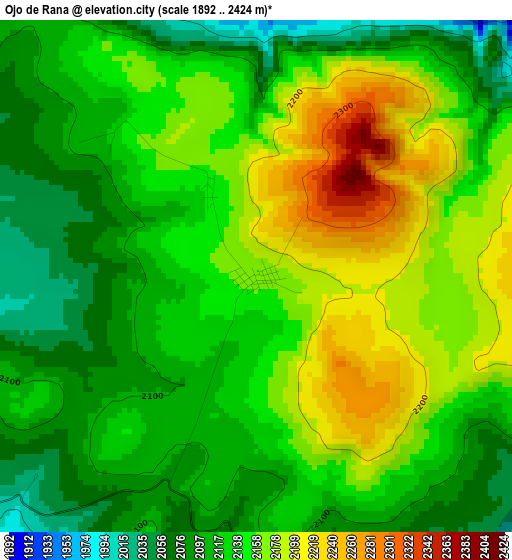 Ojo de Rana elevation map