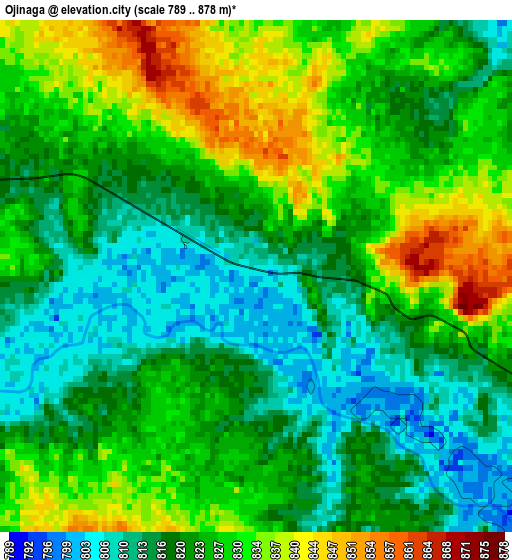 Ojinaga elevation map