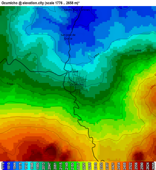 Ocumicho elevation map