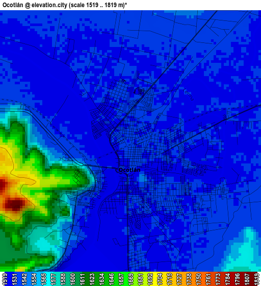 Ocotlán elevation map