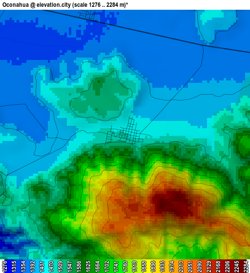 Oconahua elevation map