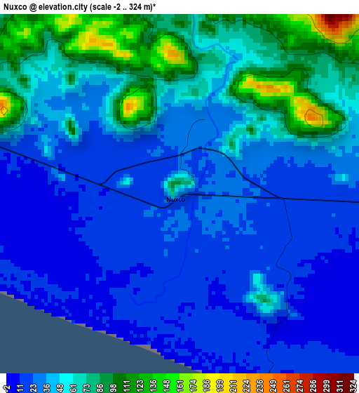 Nuxco elevation map