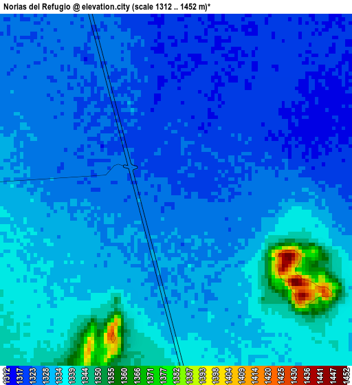 Norias del Refugio elevation map