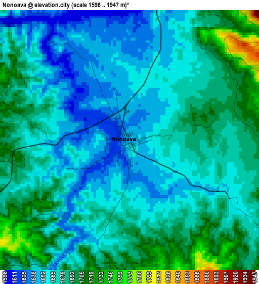 Nonoava elevation map