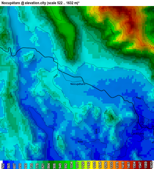 Nocupétaro elevation map