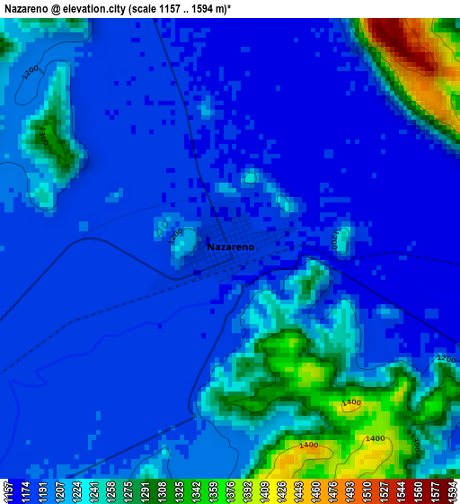 Nazareno elevation map
