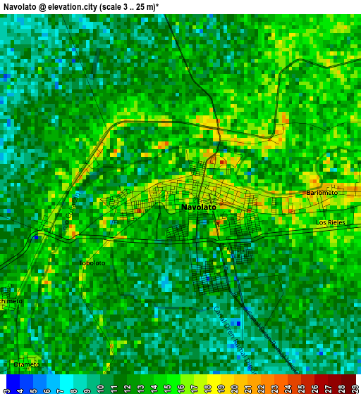 Navolato elevation map