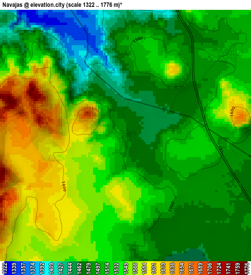 Navajas elevation map