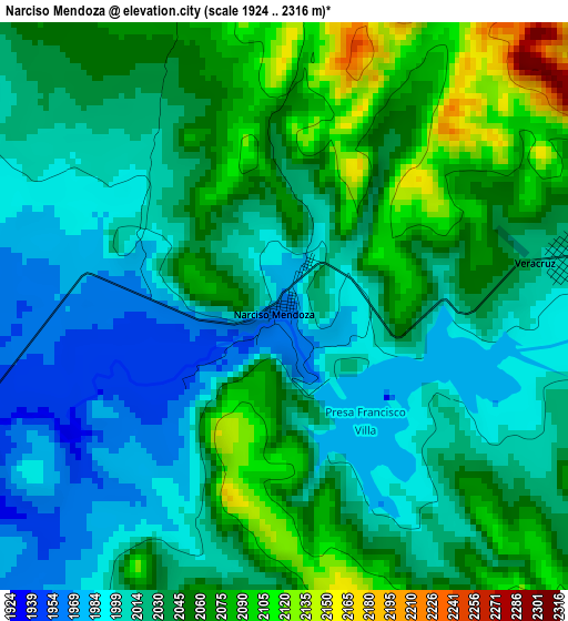 Narciso Mendoza elevation map