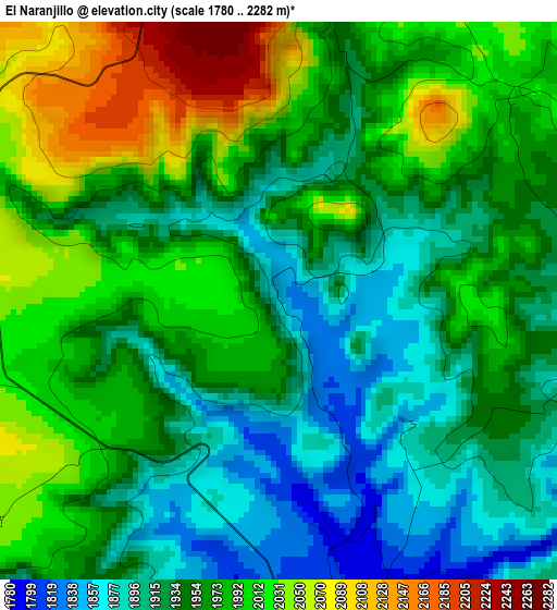 El Naranjillo elevation map