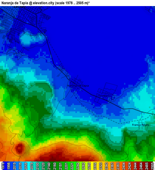 Naranja de Tapia elevation map