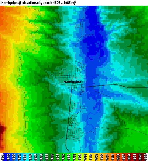 Namiquipa elevation map