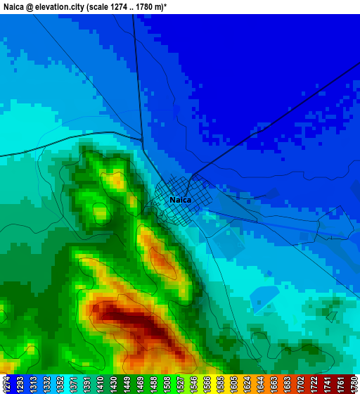 Naica elevation map