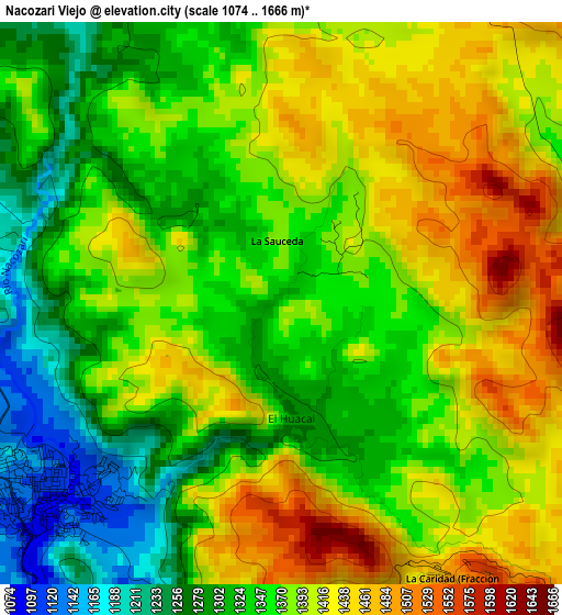 Nacozari Viejo elevation map