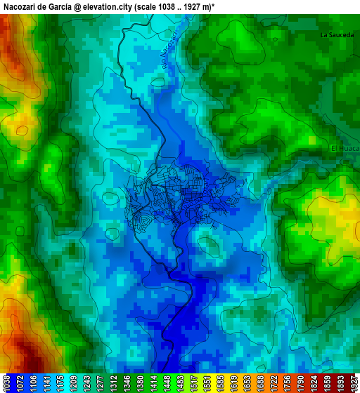 Nacozari de García elevation map