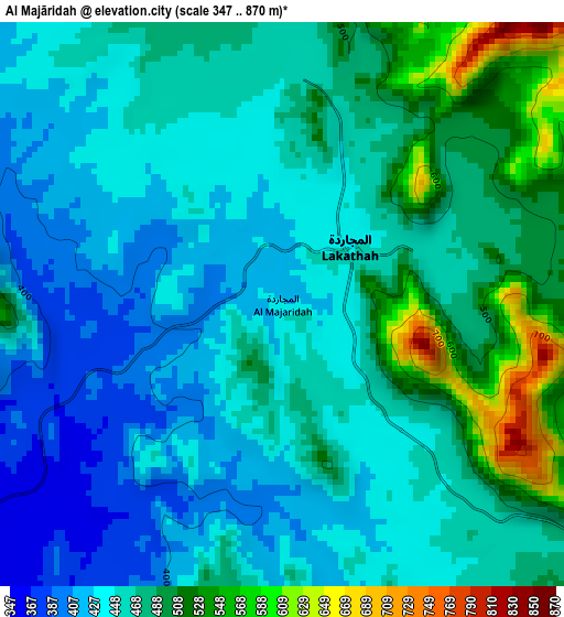 Al Majāridah elevation map
