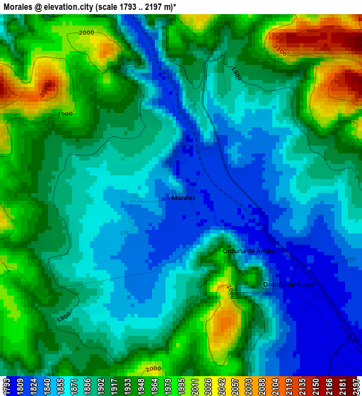 Morales elevation map